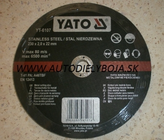YATO Kotúč na kov 230x22x2 mm