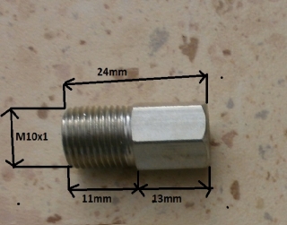 Koncovka brzdovej trubky M10x1